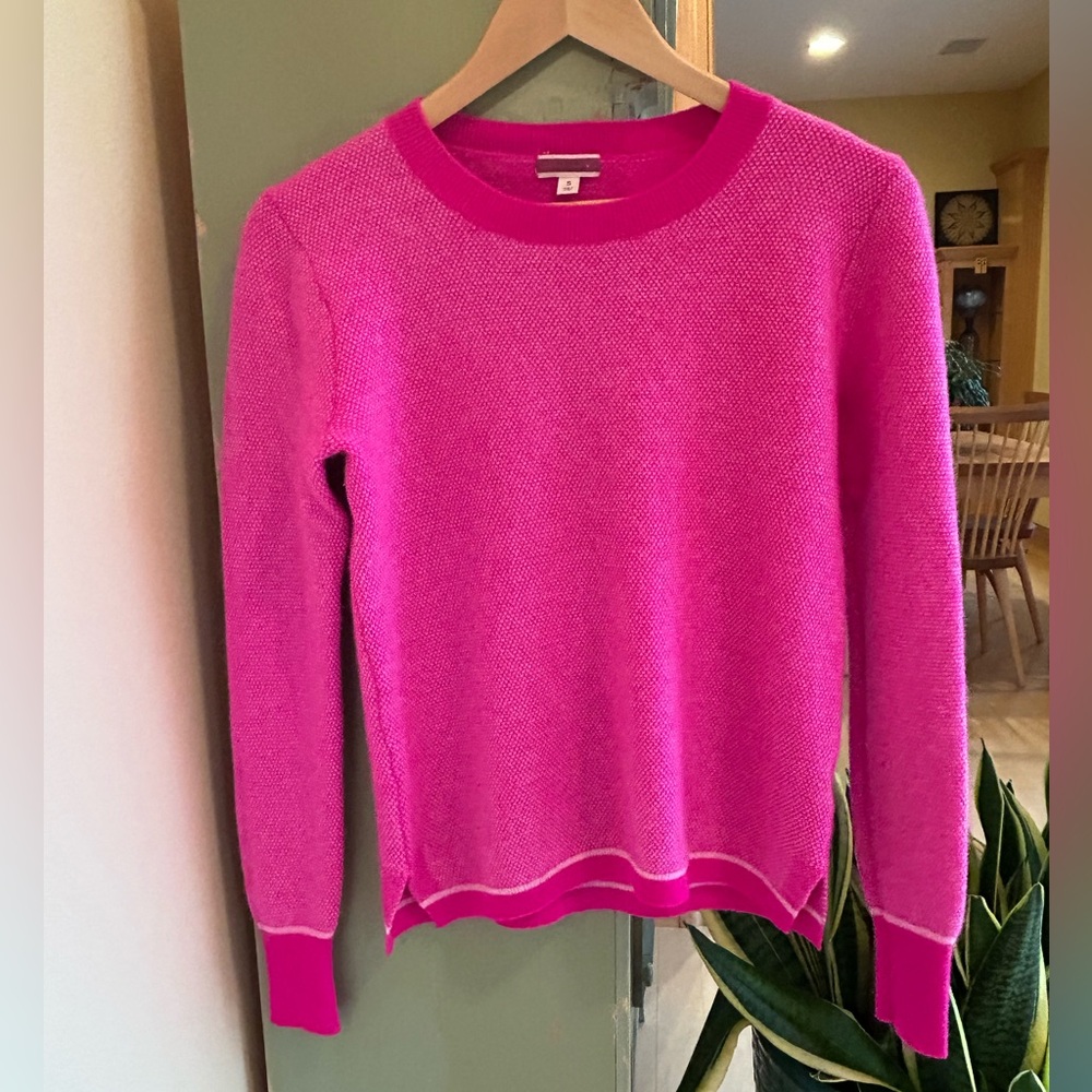 J. Crew Limited Edition Cashmere Crewneck Sweater w/ Bird’s Eye Stitch Small - Picture 2 of 16